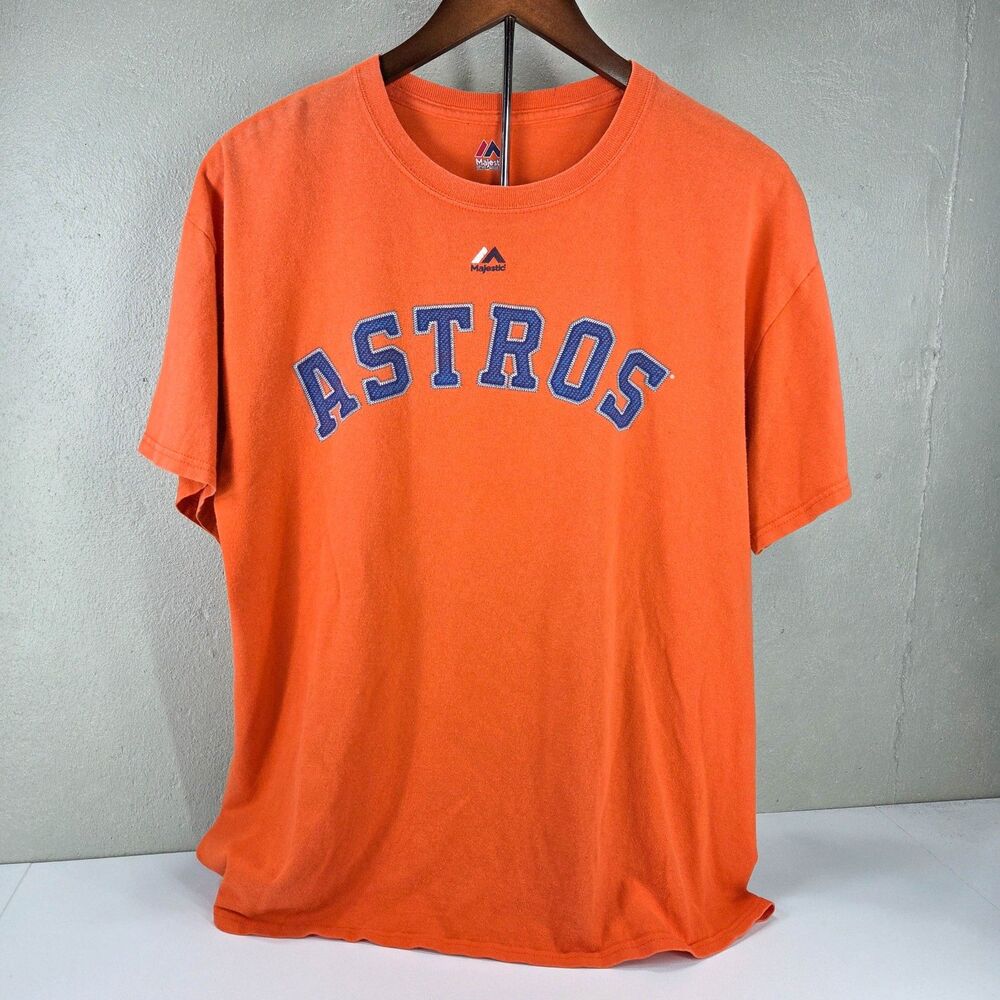 Vintage 2010s Majestic Houston Astros Alex Bregman 2 Player Graphic T Shirt Sz L